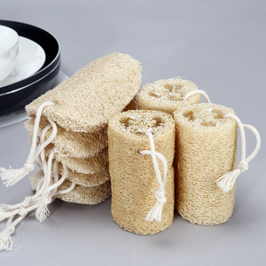 Esponja de lufa en rollo para lavar platos en la cocina, redonda, de fibra natural, con asa de cuerda para limpiar ollas y sartenes - Product Image 1