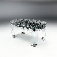 Table de baby-foot professionnelle de luxe en verre et acier inoxydable pour adultes, personnalisable, noire, pour intérieur