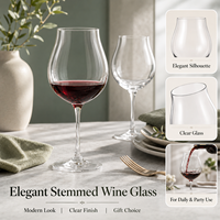 Verre à vin rouge ultra-fin fait main de style japonais Kimura, 301-400 ml, cristal moderne pour la maison, les fêtes et les restaurants
