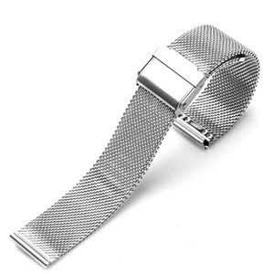 <span class=keywords><strong>Correa</strong></span> de reloj de acero inoxidable de malla <span class=keywords><strong>Milanesa</strong></span> De 18mm y 20mm de liberación rápida de lujo, banda de <span class=keywords><strong>oro</strong></span> blanco de 45mm, repuesto para reloj inteligente DW - Product Image 4