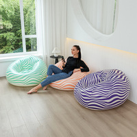 Canapé gonflable avec accoudoirs et dossier, fauteuil pouf pliable pour adulte, utilisation en extérieur, matériau PVC, design moderne
