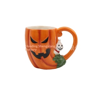 Tasse à lait en céramique créative nordique en forme de citrouille, théière peinte à la main, décoration de scène de fête d'Halloween, usage quotidien - Product Image 5