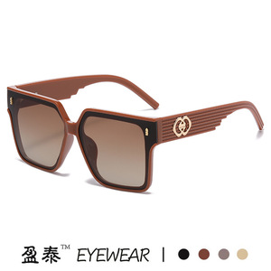 Square <b>Frame</b> Sunglasses <b>Grey</b> PC UV400 Women's Fashion Street Style Glasses - Product Image 4