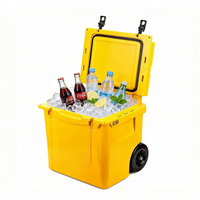 Glacière rotomoulée en PE de 45 qt avec roues, isotherme, grande capacité, pour camping, pique-nique, pêche en extérieur