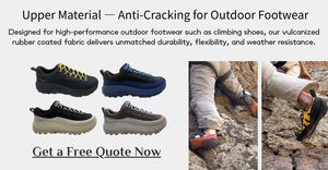בד מצופה גומי וולקני עמיד למים, נושם, עמיד לאוזון, נגד סדקים, חומר יריעות, חלק עליון לנעלי גברים לשימוש חיצוני - Product Image 6