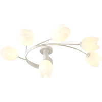 Lustre crème de style français pour salon, entrée, chambre à coucher, éclairage suspendu LED AC, motif fleur d'orchidée, ambiance chaleureuse et romantique
