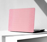 Housse de protection rigide en cuir PU rose crocodile pour MacBook Neo Air 13 13.3 13.6 15 Pro 13 14 16 pouces M5 M3 M4 M2