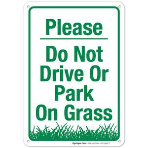Please Do Not Drive or Park on <strong>Grass</strong> Yard <strong>Sign</strong> - 8x12 Double Sided No Parking on <strong>Grass</strong> <strong>Sign</strong> - <strong>Keep</strong> <strong>Off</strong> <strong>Grass</strong> <strong>Sign</strong> - Product Image 1