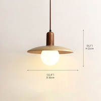Lampe suspendue minimaliste Wabi-sabi nordique pour chambre à coucher et salle à manger, en bois et verre, LED, vente en gros, production OEM, directement de l'usine, lampe suspendue Molly