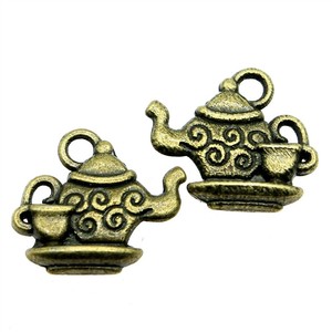 Colgante <span class=keywords><strong>de</strong></span> aleación <span class=keywords><strong>de</strong></span> zinc plateado antiguo <span class=keywords><strong>de</strong></span> 13x15mm con diseño <span class=keywords><strong>de</strong></span> tetera y taza <span class=keywords><strong>de</strong></span> té en espiral para invitaciones a fiestas <span class=keywords><strong>de</strong></span> té - Product Image 5