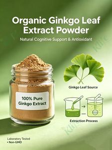 Poudre d'extrait de feuille de <span class=keywords><strong>Ginkgo</strong></span> <span class=keywords><strong>Biloba</strong></span> pure naturelle biologique KLIFE, extrait de <span class=keywords><strong>Ginkgo</strong></span> <span class=keywords><strong>Biloba</strong></span> de haute qualité - Product Image 4