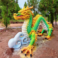 Modèle de dragon en pierre artificielle imprimé en 3D, statue d'animal mythique chinois en couleur, écologique, art de collection pour l'extérieur et l'intérieur