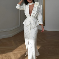 Robe midi élégante pour femme, col en V profond, imprimé floral, fluide, décontractée, tenue de travail, mode féminine, printemps 2026