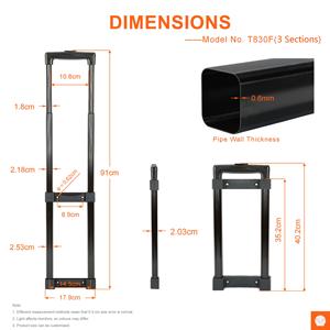Poignée télescopique réglable en fer personnalisable professionnelle, forte capacité de charge, imperméable, durable, portable - Product Image 4