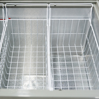 Congélateur coffre commercial en verre plat, 2 ou 3 portes, avec réglage par cadran, pour présentation de desserts surgelés en magasin