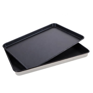 Plateau de cuisson carré de haute qualité pour usage commercial, facile à nettoyer et antiadhésif, en métal aluminisé, vente en gros par le fabricant - Product Image 1