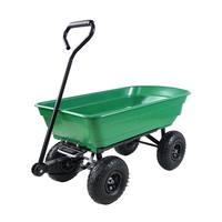 Chariot à outils de jardinage de grande capacité Chariot à benne basculante en poly Mini Dumper avec cadre en acier et pneus pneumatiques de 10 pouces