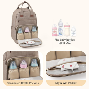 <span class=keywords><strong>Sac</strong></span> à dos à couches personnalisé en tissu Oxford 600D imperméable, extensible, pour voyage, pour <span class=keywords><strong>jumeaux</strong></span>, 2 enfants, avec poche zippée humide/sec pour le change - Product Image 3