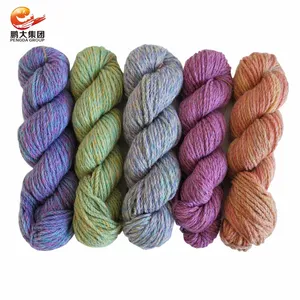 Benang wol rajut benang wol rajut warna-warni benang wol 100% chunky merino untuk rajutan melingkar