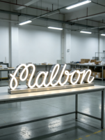 Enseigne LED personnalisée en acrylique découpée au laser, étanche, 3D, pour nom, enseigne extérieure, panneau publicitaire néon, bureau, commerce de détail