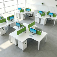 Bureau de travail moderne, table de bureau modulaire à 4 postes, mobilier de bureau, poste de travail pour 2, 4 ou 6 personnes