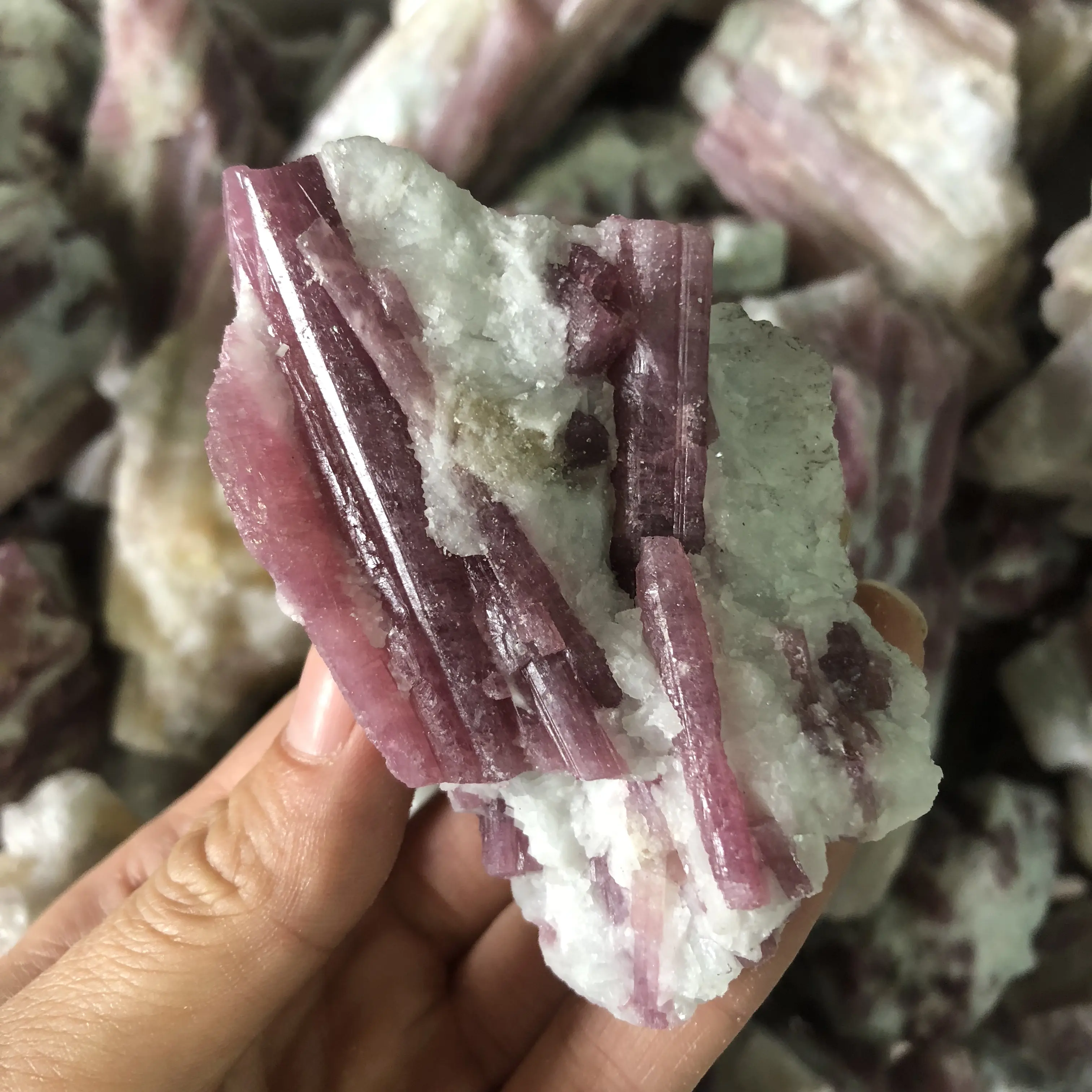 Pierres naturelles en cristal brute, 500g, Tourmaline rose, soin, spécimen minéral, vente en gros