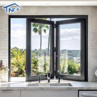 Ventanas Plegables de Aluminio de Alta Calidad, Insonorizadas, con Apertura Horizontal, Diseño Moderno, Vidrio Low-E, para Cocina y Hotel