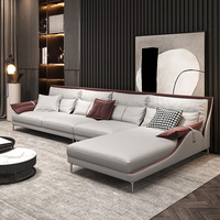 Ensemble de canapés en cuir blanc de luxe moderne de style italien de haute qualité et fournitures pour meubles de salon