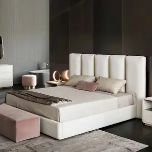 ホテルの寝室の家具モダンなベッドセットホテルシンプルで豪華なダブルベッド