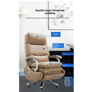 Silla de jefe ligera de lujo, silla de oficina ergonómica duradera, cómoda silla de oficina de cuero Simple reclinable - Product Image 6