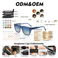 Lunettes de soleil polarisées avec logo métallique, logo personnalisé, vente en gros, luxe, UV400, tendance, lunettes de créateur pour hommes, lunettes de soleil en acétate de qualité supérieure pour femmes