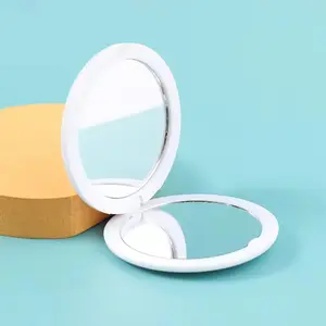 wholesale small makeup mirror promotional gift custom logo mini mirror Round Shape Mini Pocket Folding Makeup Mirror