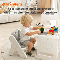 Silla de Comedor Multifuncional de Plástico para Niños Pequeños |   Silla de Crecimiento con 4 Modos |   Ayudante de Cocina |   Mesa de Bloques de Construcción para Estudio y Alimentación |