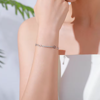 Bracelets en argent sterling 925 avec chaîne trombone, anneaux circulaires, segments de tennis, sertissage clos et zircon rond, chaînes mixtes