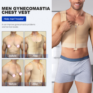 Gilet modellante da <span class=keywords><strong>uomo</strong></span> in spandex con cerniera, correttore di postura anti-cifosi e controllo pancia, per il mercato transfrontaliero Europa-America - Product Image 2