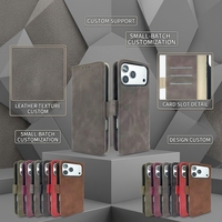 Casing Lipat Kulit Sintetis Multiwarna dengan Kantong Uang & Perlindungan Penuh dari Jatuh untuk iPhone 17 Pro Max