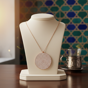 Collier à breloques en pierre de Zircon brillant de forme ronde pour femme, pendentif turc fabriqué à la main, vente en gros, bijoux en argent Sterling 925 - Product Image 2