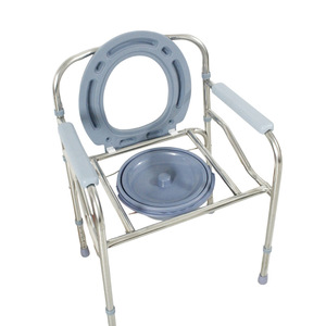 Chaise de toilette électroplaquée, taille standard, épaisse et pliable, pour personnes âgées et femmes enceintes, équipement de sécurité pour la salle de bain - Product Image 3