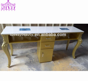 Salón de belleza moderna oro ESTACIÓN DE <span class=keywords><strong>MANICURA</strong></span> al por mayor con tapa de mármol - Product Image 3
