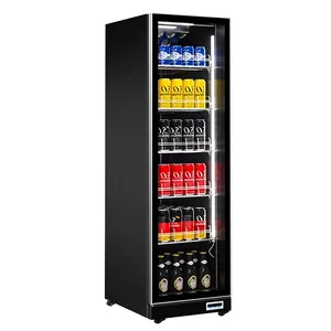 Enfriador de bebidas de una sola Puerta, gran capacidad, 430L, ventilador comercial, pantalla de refrigeración, escaparate, Enfriador de vino para supermercado