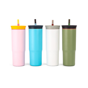 Insulated Vacuum Cup 24oz 304 Stainless Steel Car Mug With Straw Camping Outdoor Use - Product Image 2