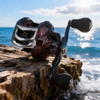 Moulinets de pêche à la carpe en eau salée à grande vitesse 18+1BB 7.2:1 avec bobine métallique pour lancer longue distance en haute mer