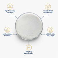 Pabrik Langsung 200000cps MHEC Methyl Hydroxy Ethyl Cellulose Bubuk Putih untuk Perekat Ubin Harga Pabrik OEM Kustom 25kg/karung