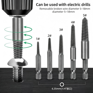 Spiral Flute Extractor 5 18mm Metric Damaged Screw <b>Remover</b> 6.35mm 1 4 Interface For Electric Drill Use - Product Image 5