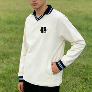 เสื้อโปโลรักบี้ชายคุณภาพสูงขายส่ง แขนยาว แฟชั่น คอวี ปรับแต่งได้ พร้อมเชือกผูกชายเสื้อ - Product Image 2