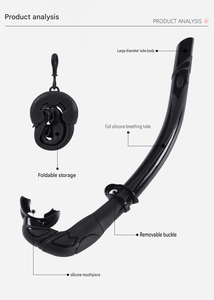 ท่อหายใจซิลิโคนแบบยาวสำหรับดำน้ำแบบฟรีไดฟ์วิ่ง พับเก็บได้ ขายส่ง - Product Image 4