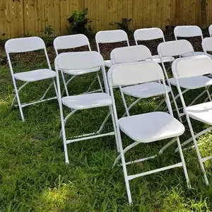 Оптовая продажа, 600 фунтов, большой емкости, садовые белые пластиковые складные стулья для мероприятий