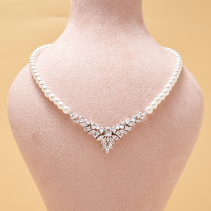 Conjunto de collar de circonia cúbica hecho a mano, joyería elegante de boda, conjunto completo de joyas, chapado en oro de Dubái, venta al por mayor, 017068 - Product Image 3