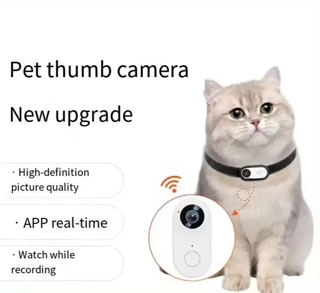 2024 nuovissima fotocamera Smart pet collare può essere collegata all'app per la visualizzazione in tempo reale Mini collare magnetico per animali con fotocamera rimovibile