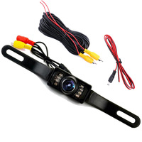 Nouveau universel 8LED infrarouge monté sur voiture Image visuelle longue plaque d'immatriculation cadre HD Vision nocturne caméra de recul étanche Auto